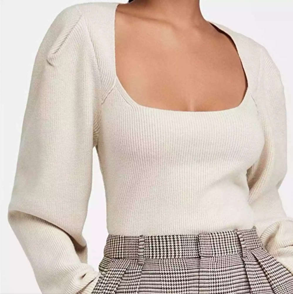 Free People Open Backed Cream Sweater (XS)